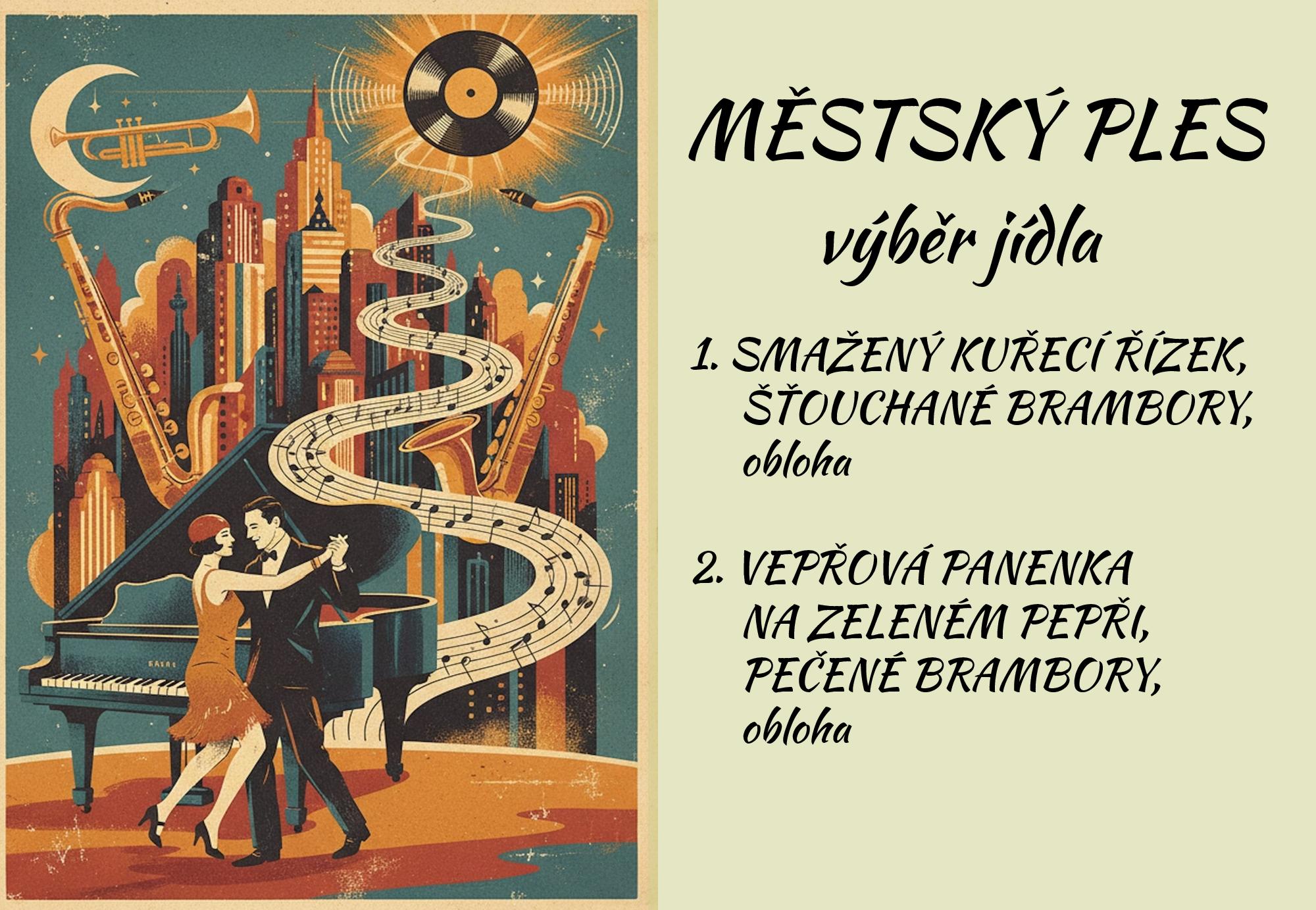 Plakátek městský ples  - jídla